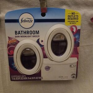 Febreze Bathroom Air Freshener, Odor-Fighting, Gain Moonlight Breeze Scent, 2 Co